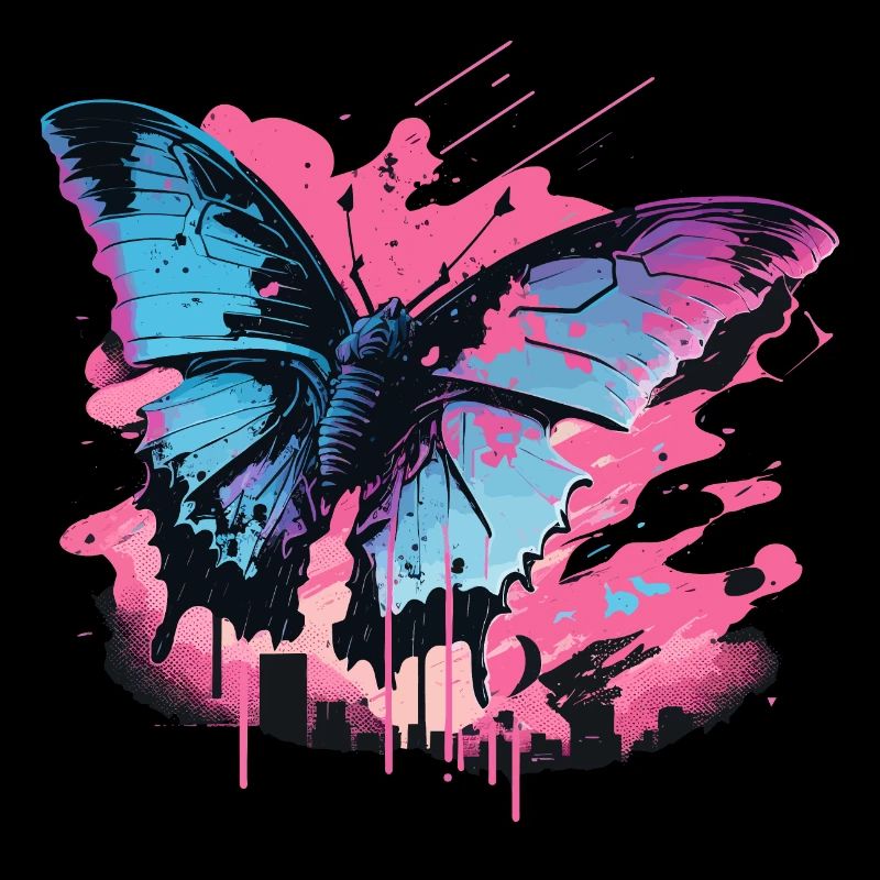Beau papillon Vaporwave