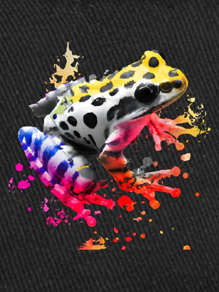 Bunter Frosch mit Farbspritzern