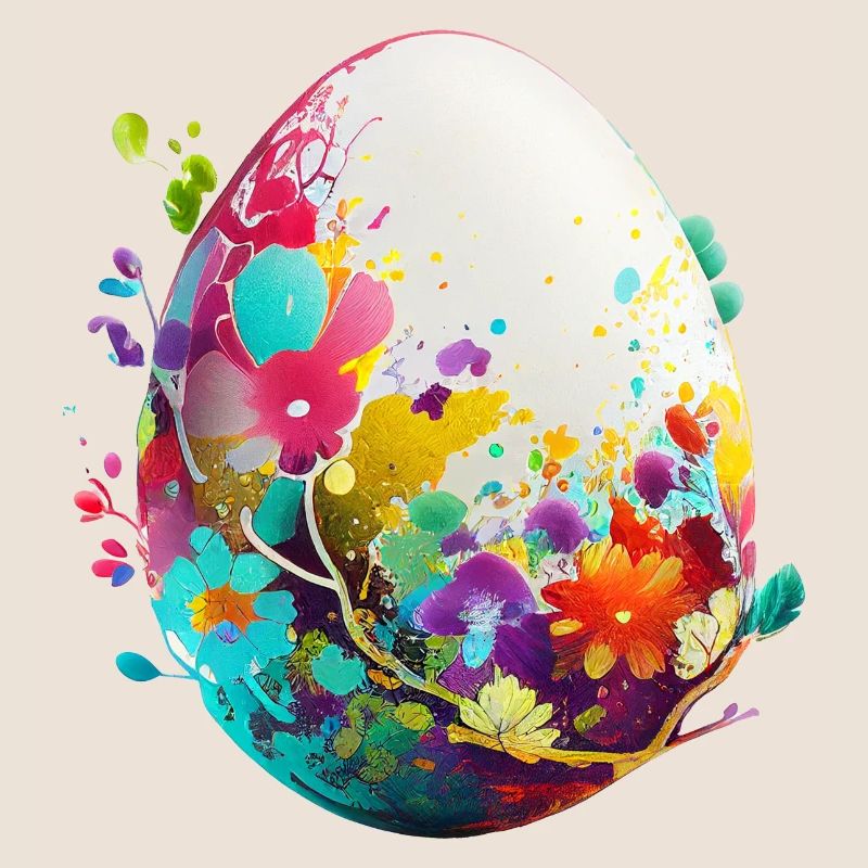 Colorful Easter egg and spring decoration