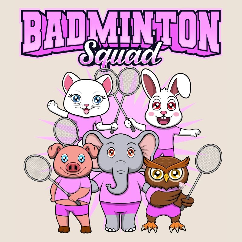Shuttlecock Badminton Squad en forme d'animaux