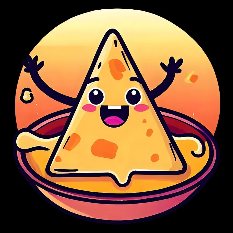 Nacho chip in creamy cheese bath