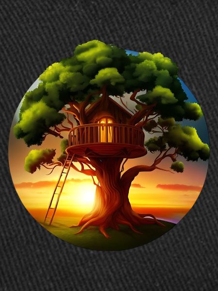 Treehouse at sunset