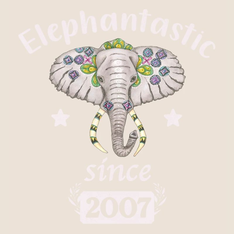 Éléphantastic depuis 2007, tête d’éléphant décorée