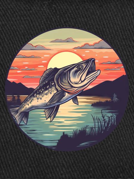 fishing pike-perch at sunset