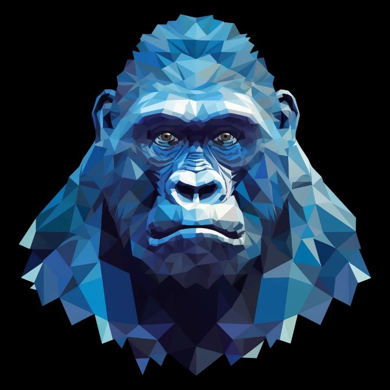 Cool Gorilla with Ice - Polygon Design