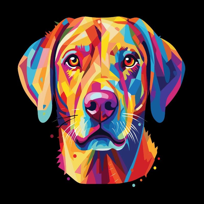 Portrait d'un chien Labrador avec un style pop art