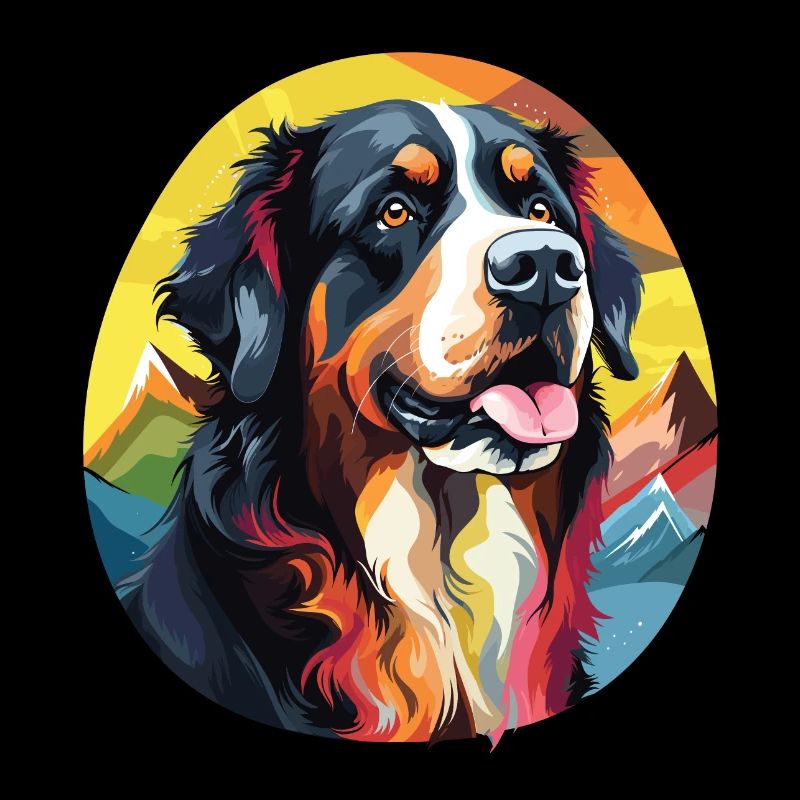 Chien Bouvier Bernois pop art