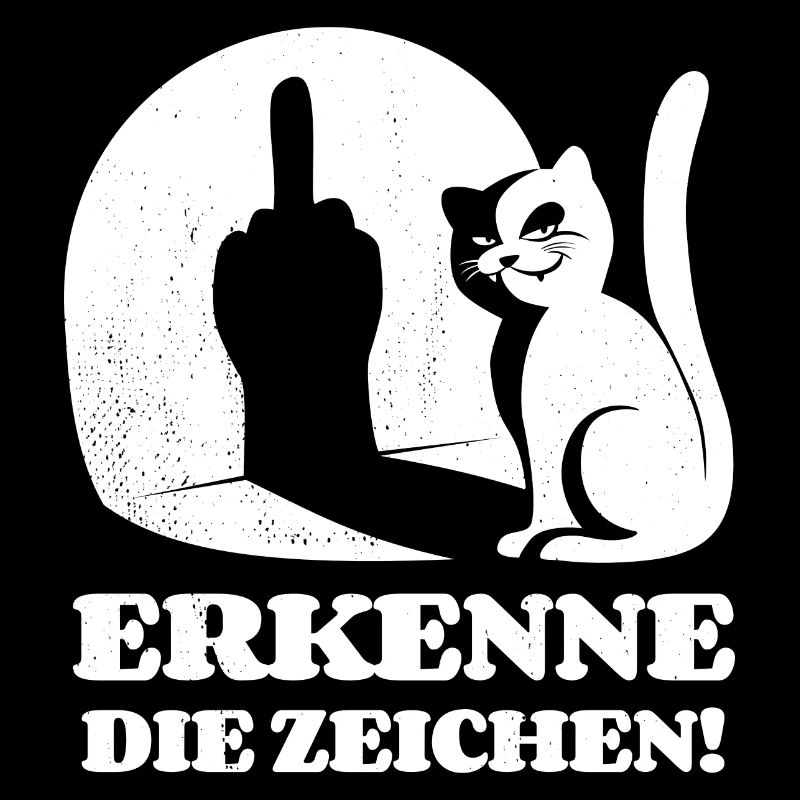 Erkenne die Zeichen Katze Mittelfinger Spruch