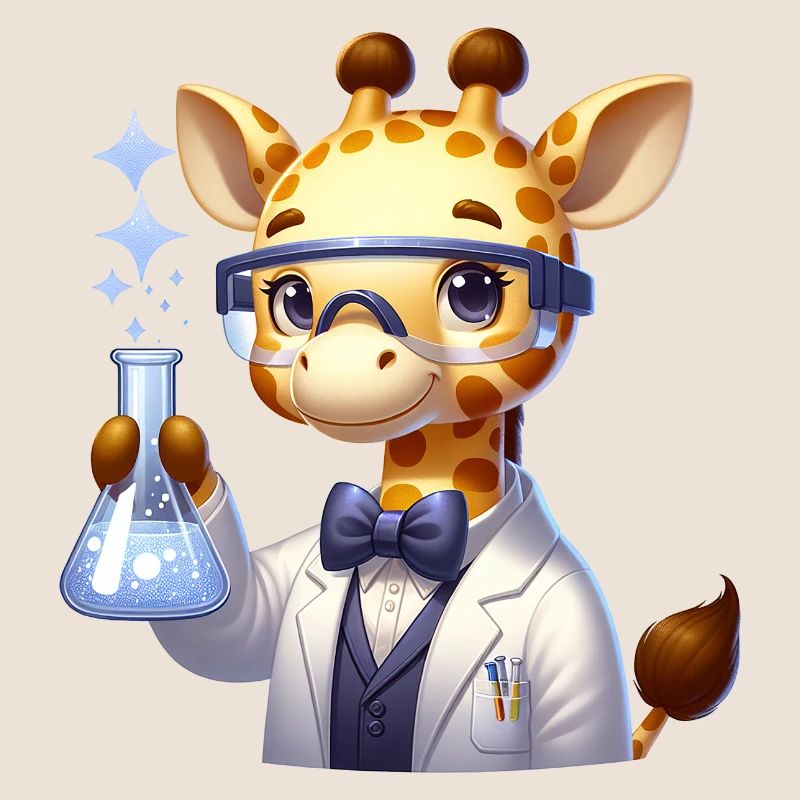 Scientifique girafe mignon