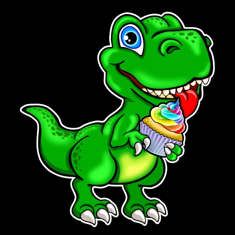 Dino avec Cupcake Muffin coloré