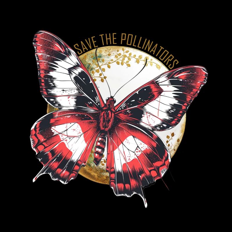 Save the Pollinators - Red Butterfly