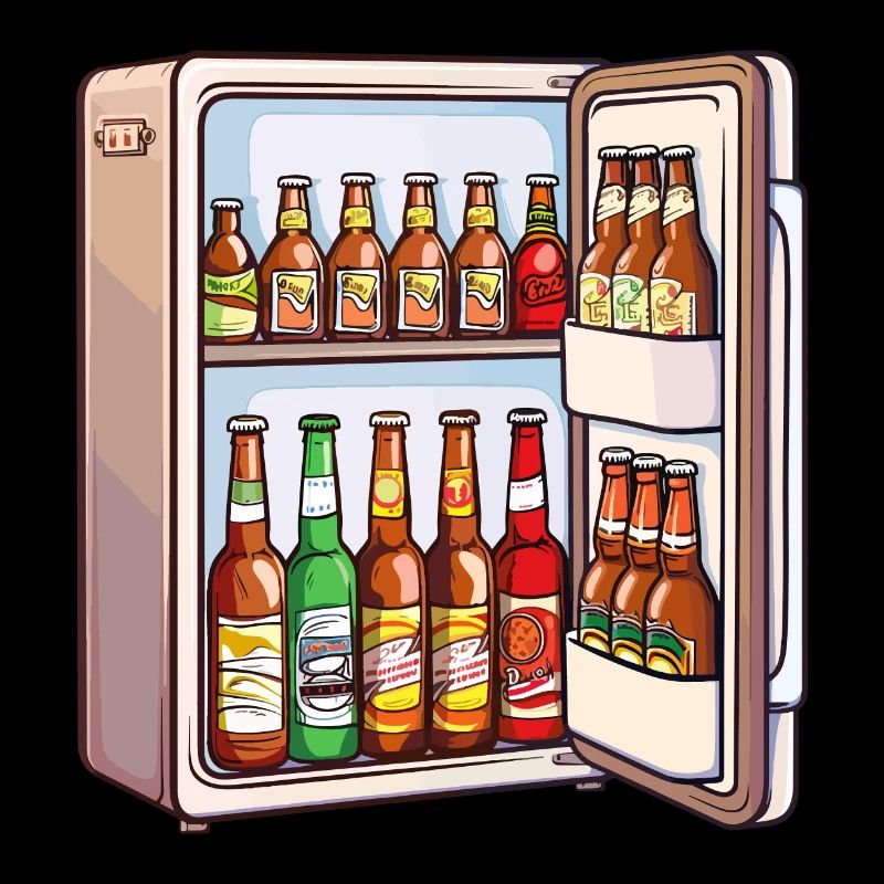 Beer Fridge Beer Bottles Men Drinking Funny