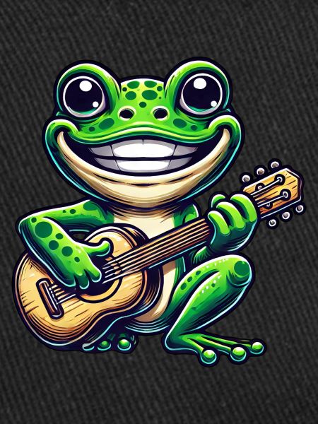 Cute frog with guitar
