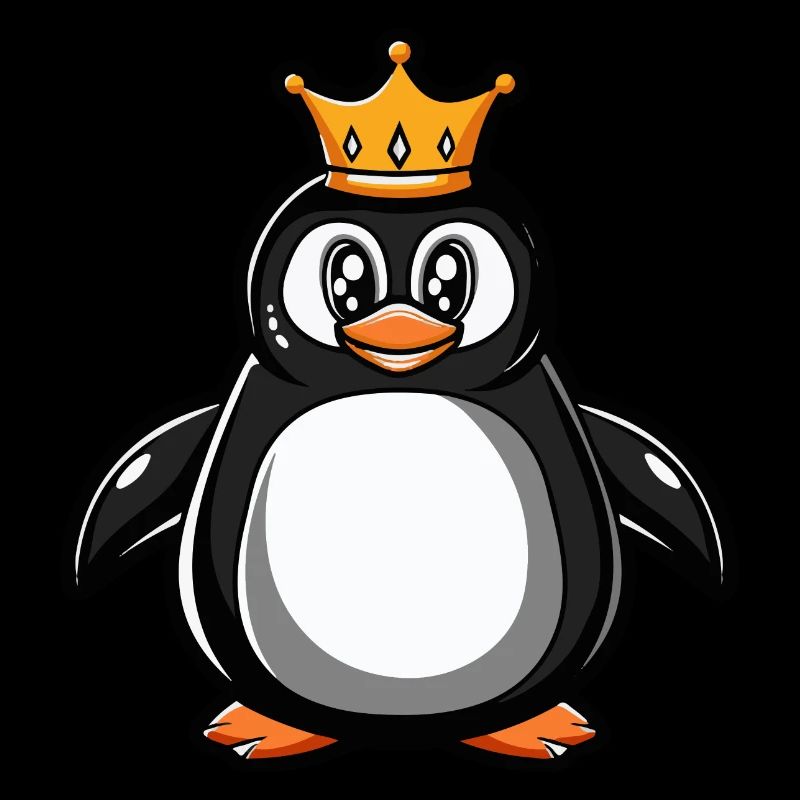 Pinguin Comic Krone