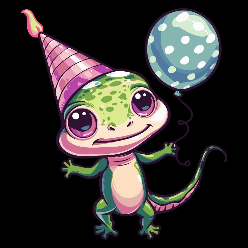 Lizard Birthday Comic Cute