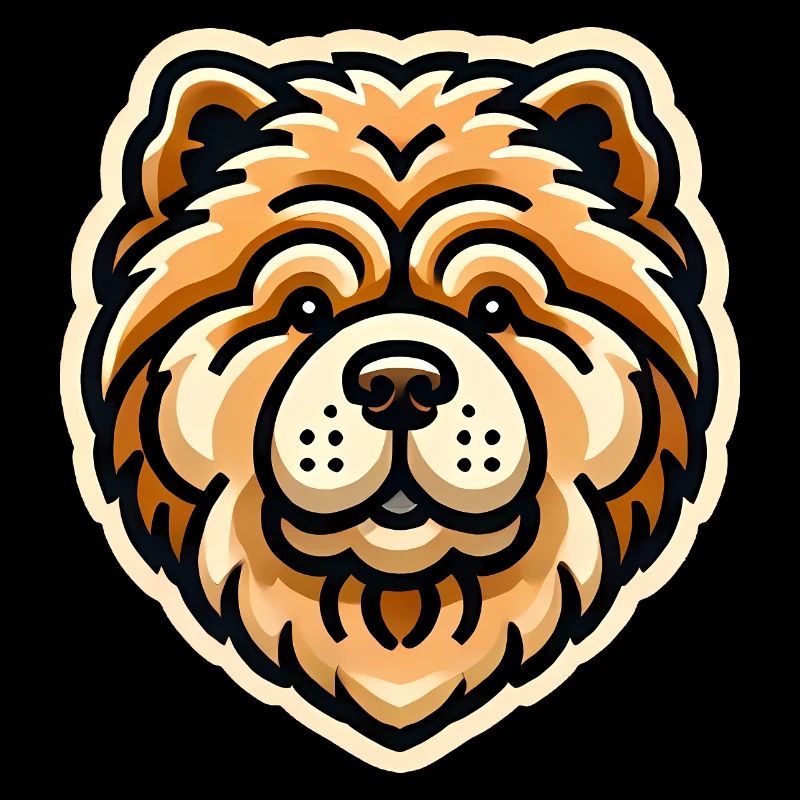 Chow Chow Visage Dessin animé Chien Design