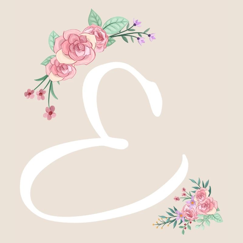Lettre e fleurs