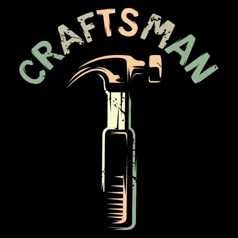 Logo d’artisan avec outil marteau dans le style rétro