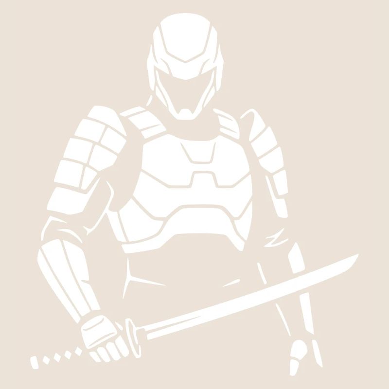 Cyberpunk Samurai Robot Warrior Vector