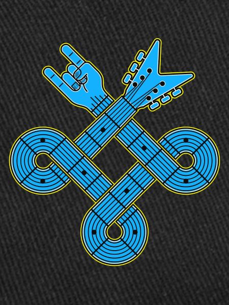 Neon Blue Guitar Knot Emblem