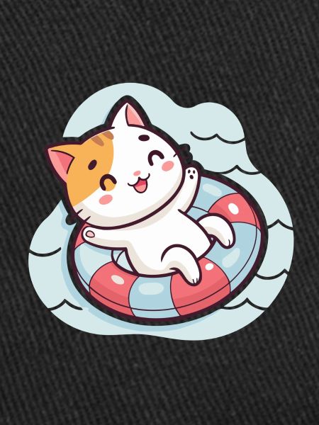 Cute Cat on Pool Buoy