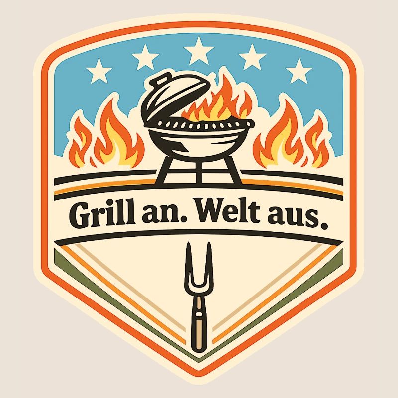 Grill Abzeichen Welt Aus Patch