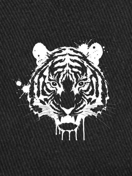 Tiger splashed in white
