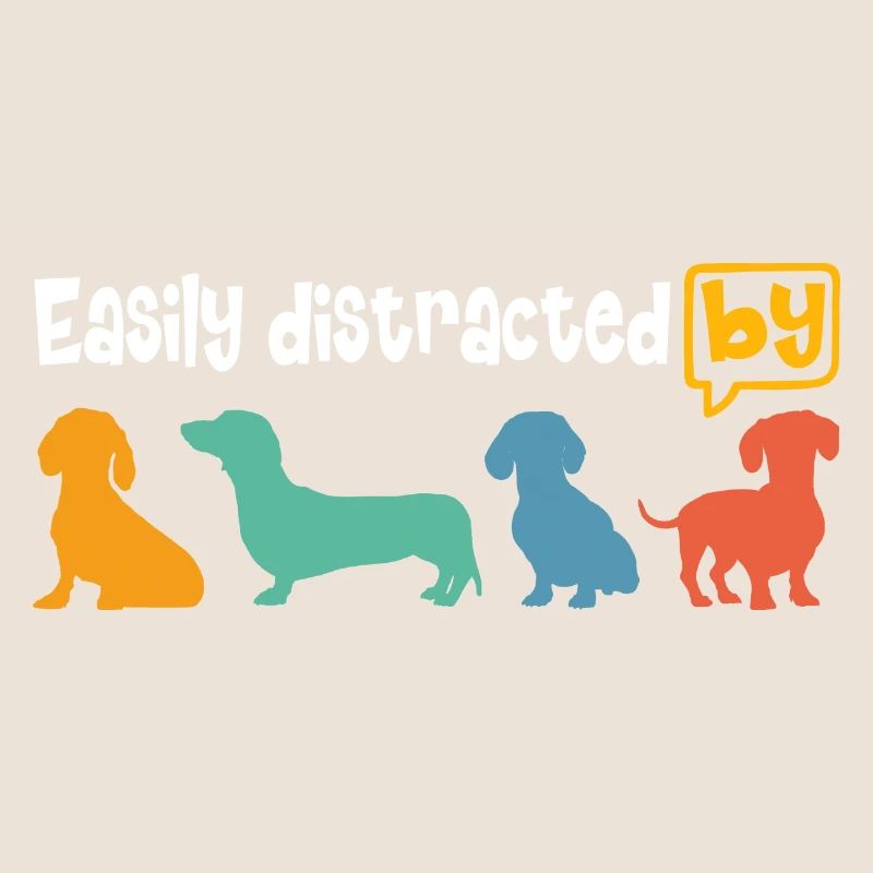 Enthousiaste à propos du teckel, facilement distrait par le teckel