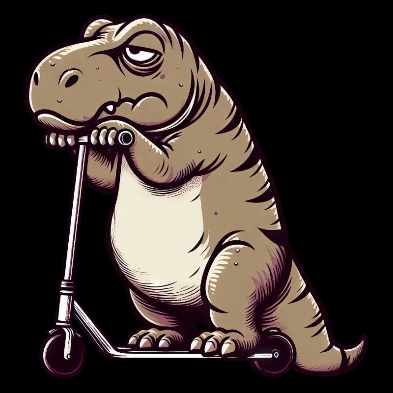 Grumpy Dino T-Rex on Scooter Comic