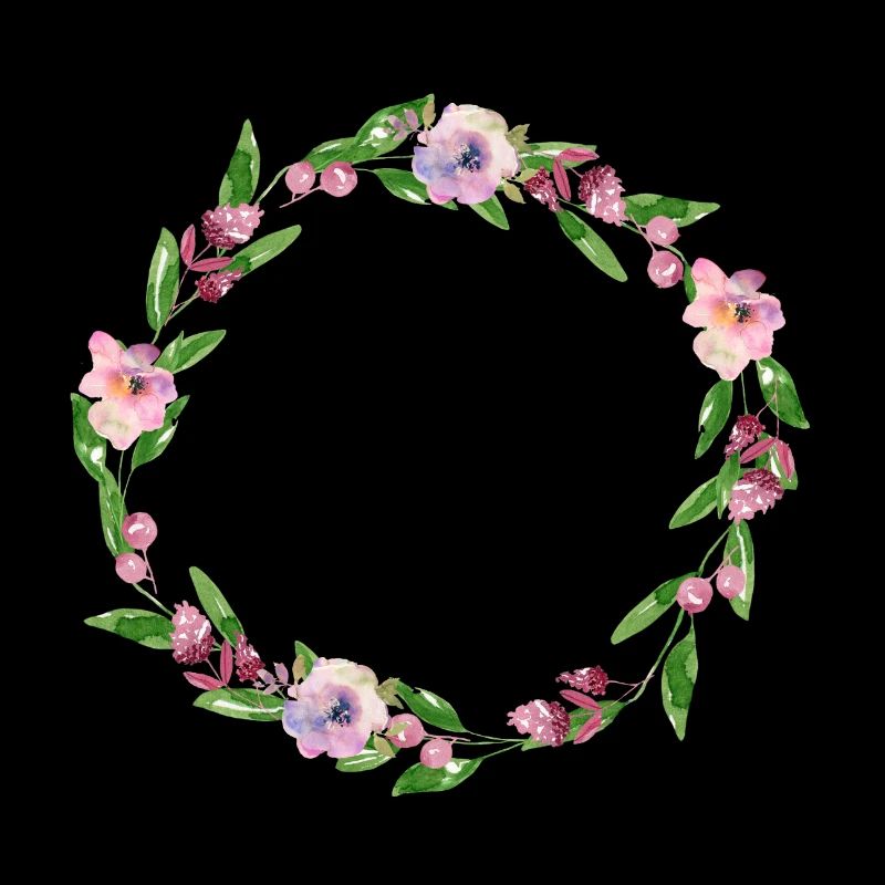 Floral wreath pastel customizable