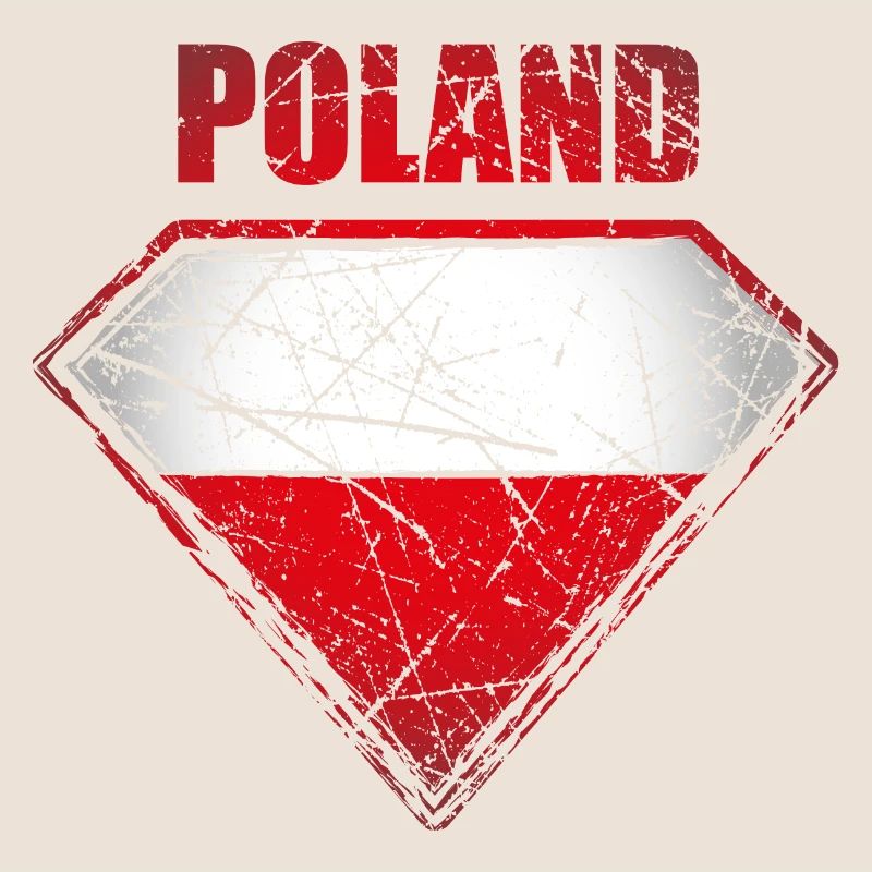 Pologne Super-héros Drapeau Drapeau Vintage Rétro Symbole