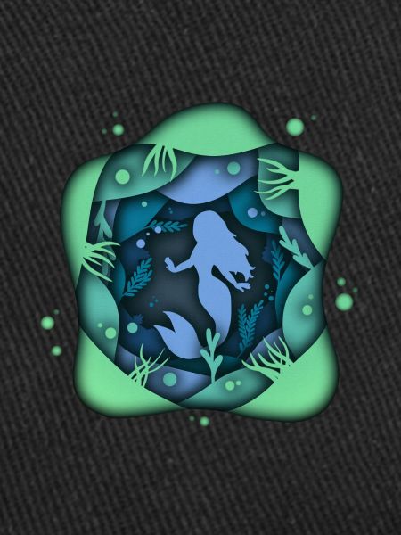 Mermaid Papercut 3D