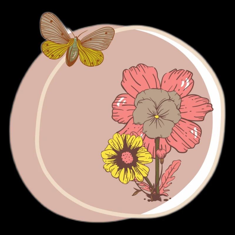 Landblume und Schmetterling.