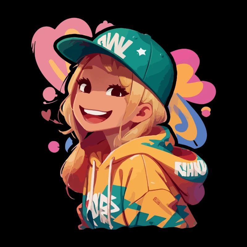 Amerikanisches Mädchen lächelt im Kapuzenpullover