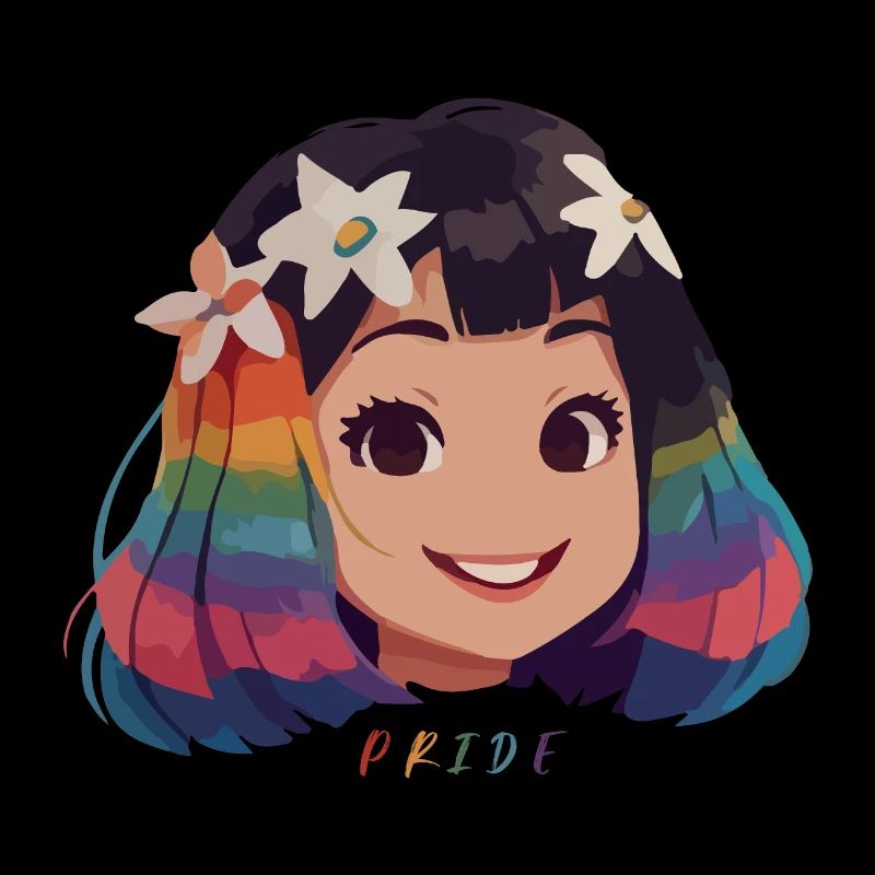 Mädchen mit Regenbogenhaaren