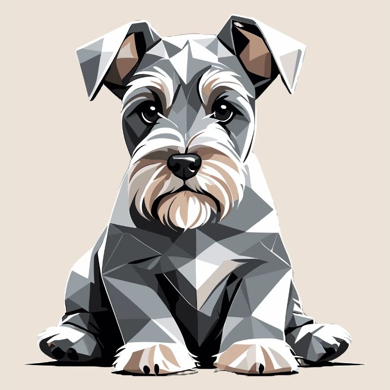 Miniature Schnauzer Dog Geometric in Vector