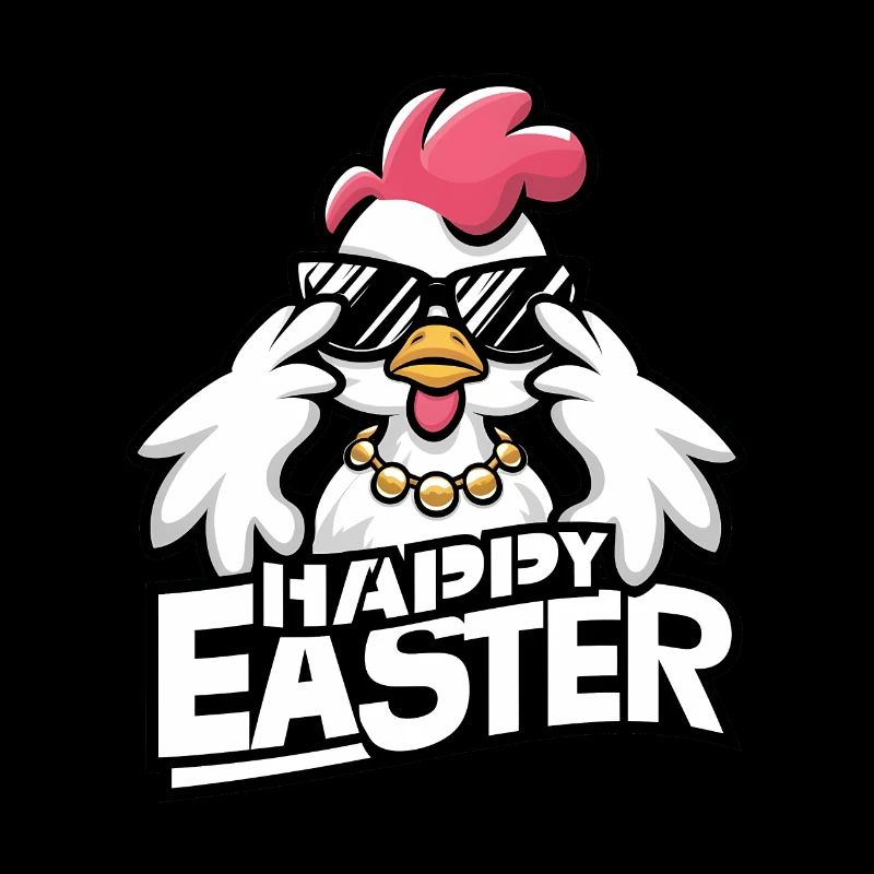 Cool Easter Chicken In Sunglasses