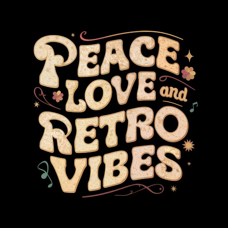 Paix, amour et vibrations rétro