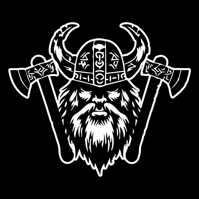Wikinger mit Axt und Helm