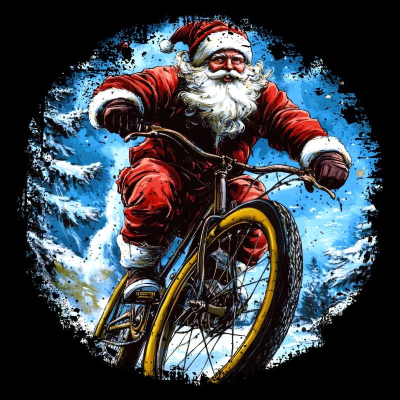 Weihnachtsmann Mountainbiker