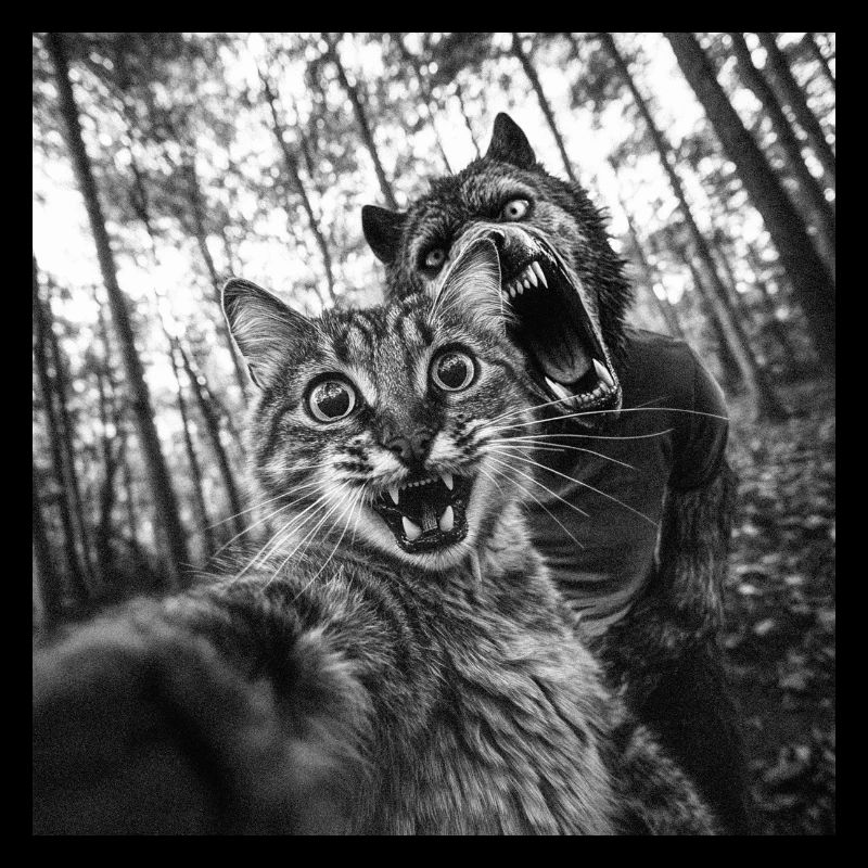 Humour Loup-Garou Selfie Chat