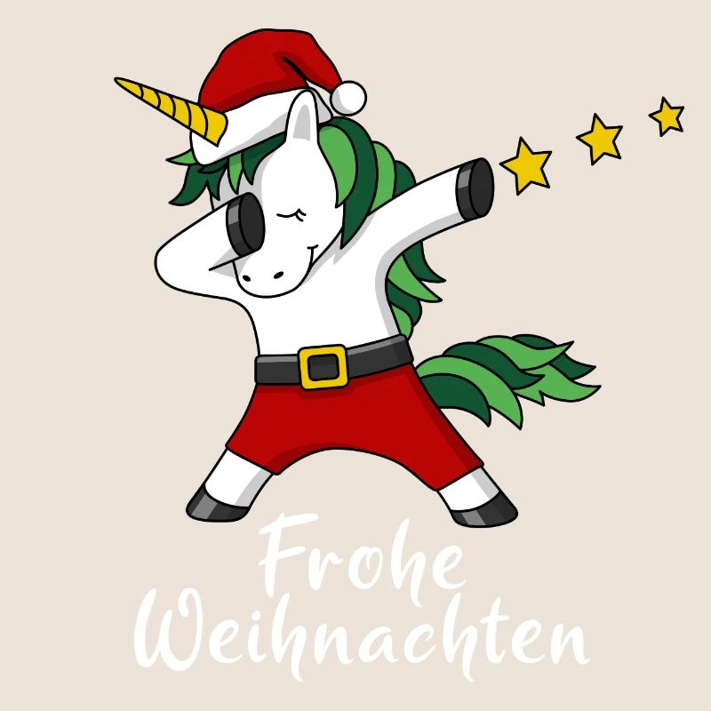 Frohe Weihnachten Einhorn Weihnachtsmann Geschenk