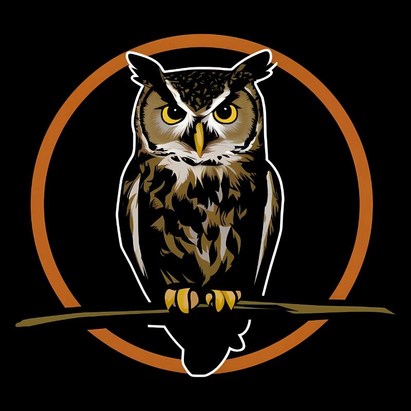 Hibou assis sur une branche