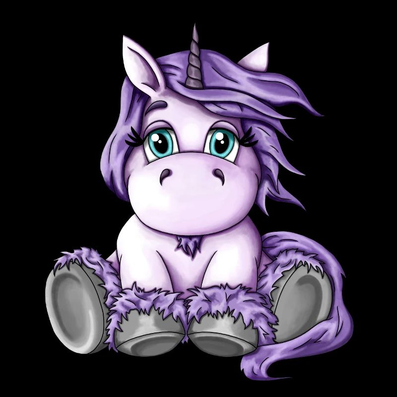 Sugar cute purple unicorn fluffy mythical creature