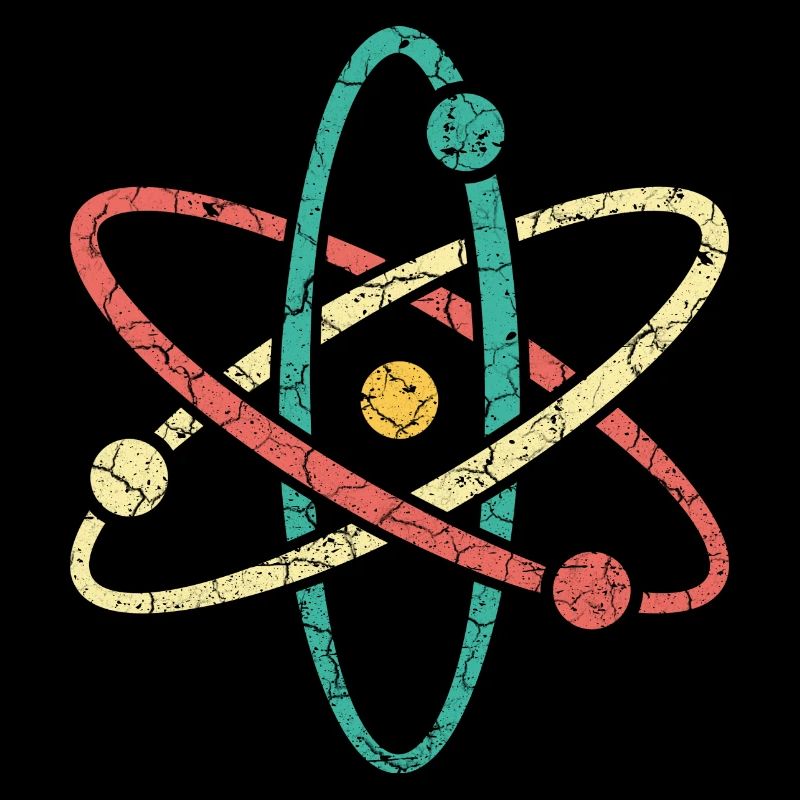 Cool atom in vintage style for nerds & students