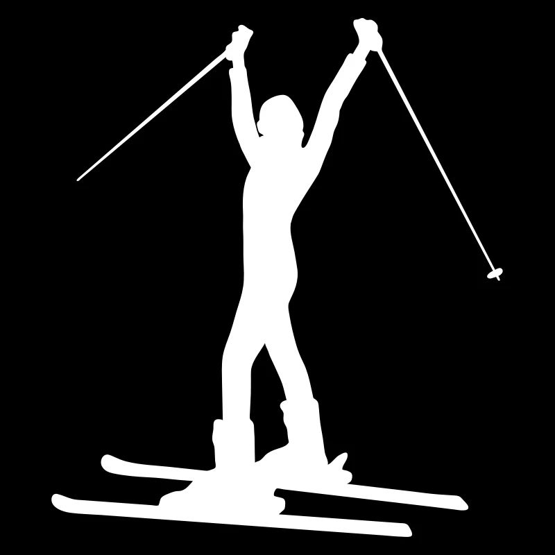 Skier target pose - great ski vacation motif