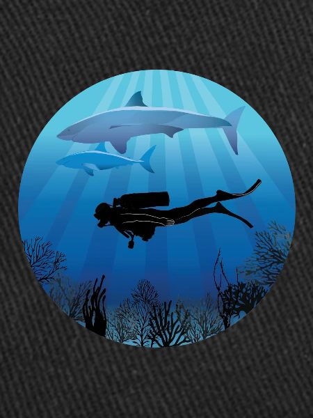 Shark Diving Scuba Diver