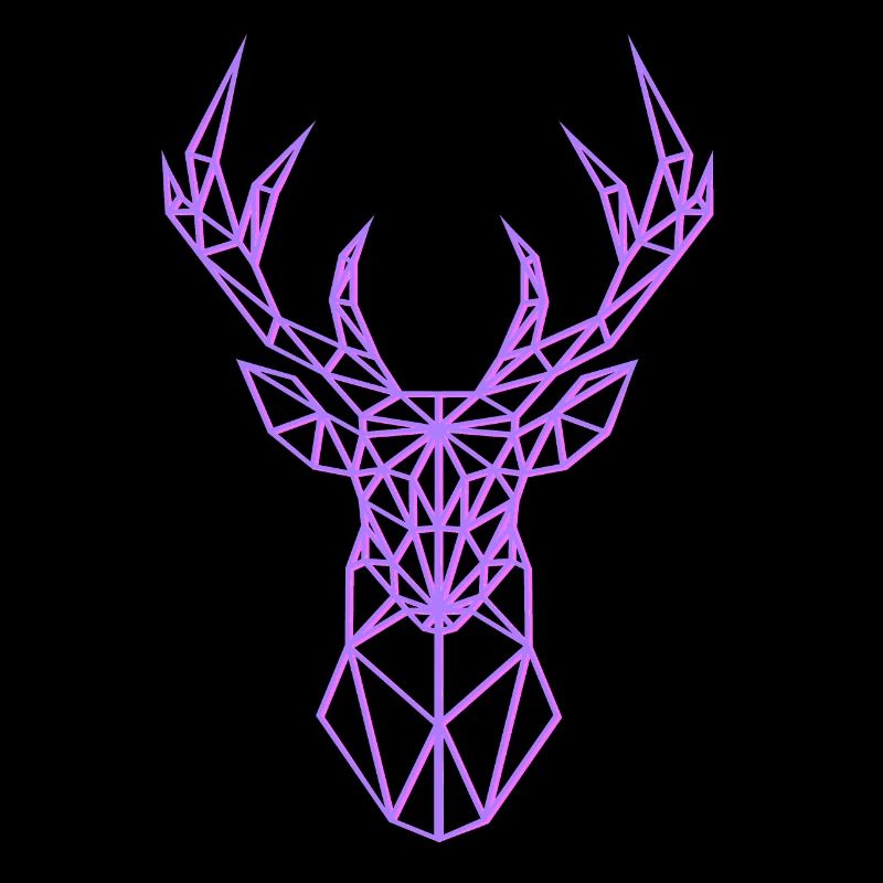 Neon Hirsch Kopf Geweih Pink