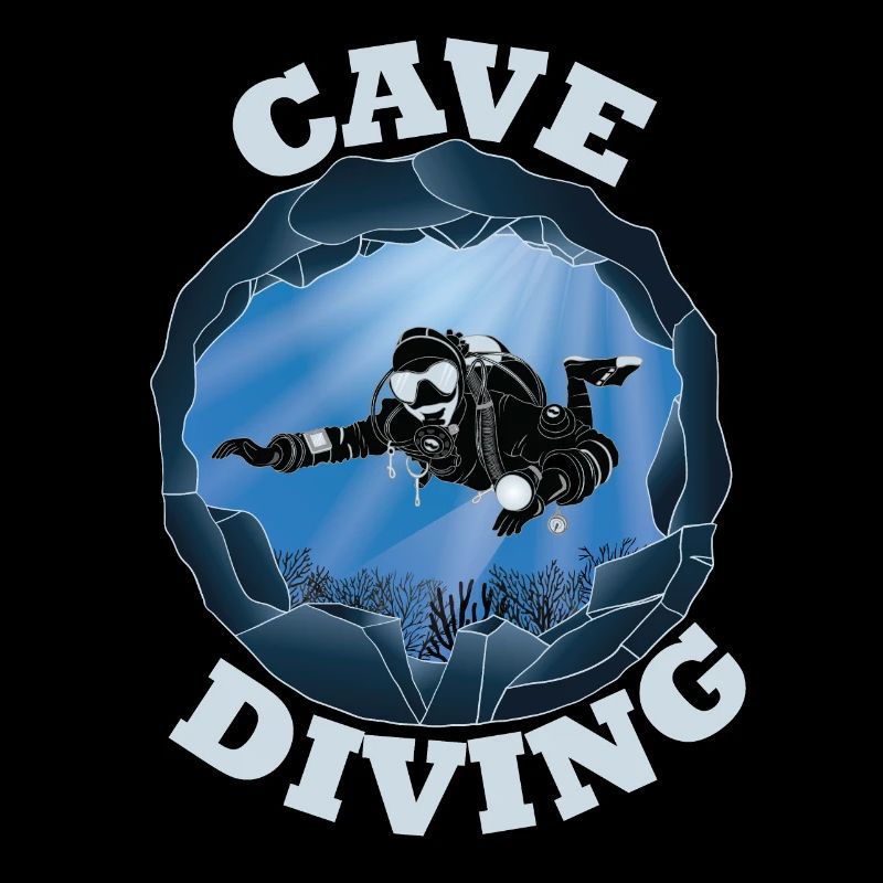 Cave Diving - Underwater Scuba Diver