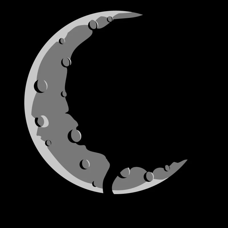 Faucille Lune Chat Noir